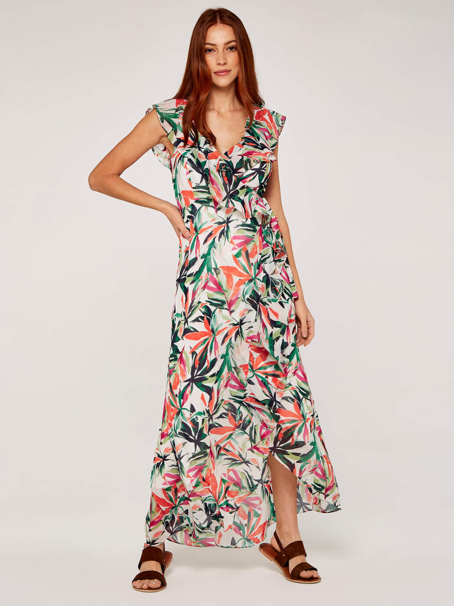 Cream wrap midi dress shop