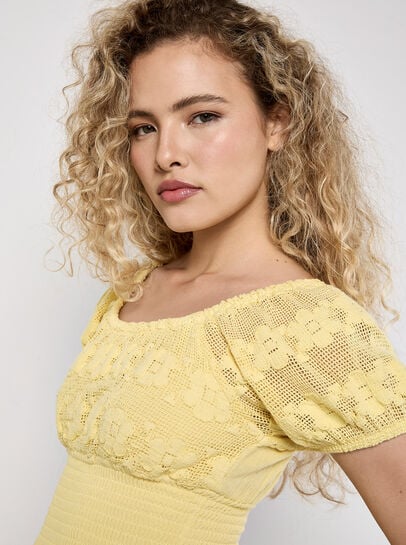 Floral Lace Milkmaid Maxi Dress