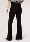 Jersey Crepe Split Hem Trousers, Black, large