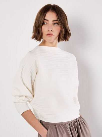 Rib Knit Batwing Jumper