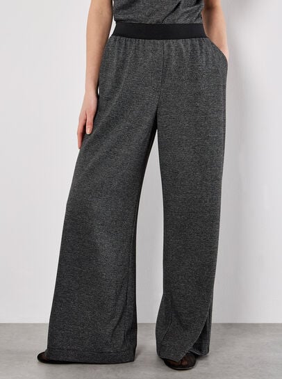 Mini Dogtooth Soft Wide Leg Trousers