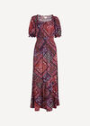 Boho Folk Print Maxi Dress, Purple, large