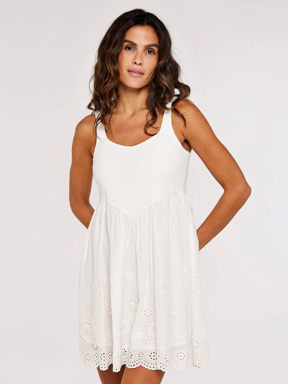 Mini-robe en broderie jersey, blanc, grand