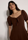 Tie Detail Milkmaid Midaxi Dress, Brown, large
