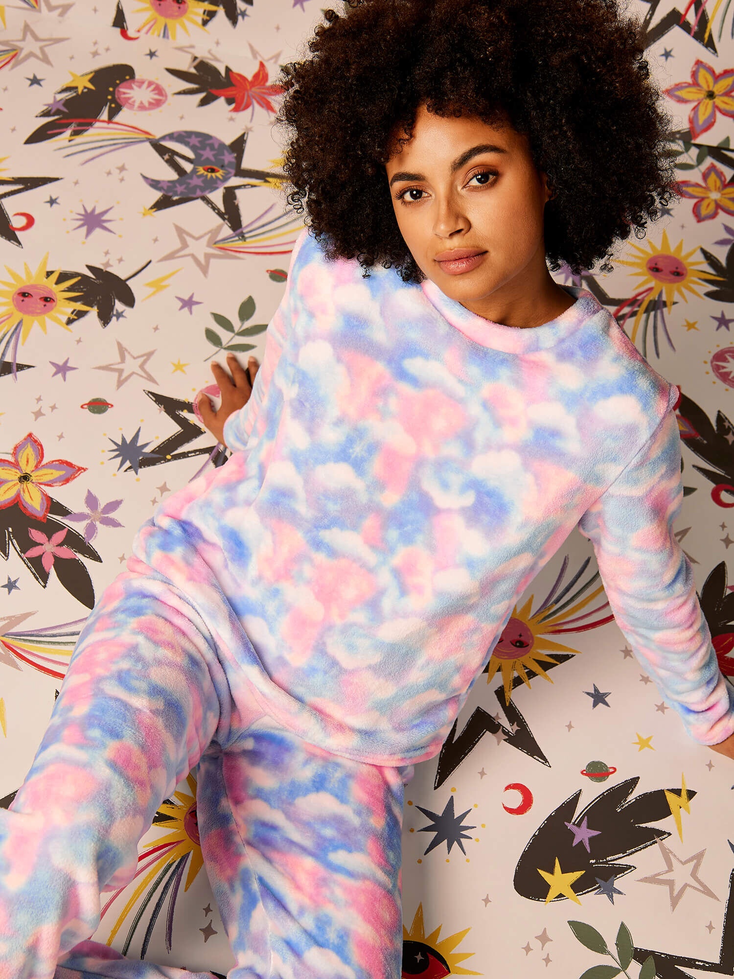 Fluffy outlet pyjama top