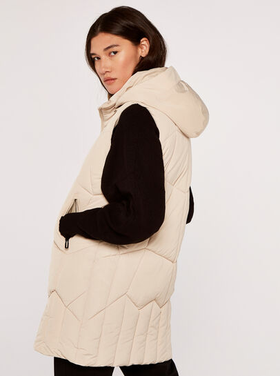 Hooded Zip Puffer Gilet