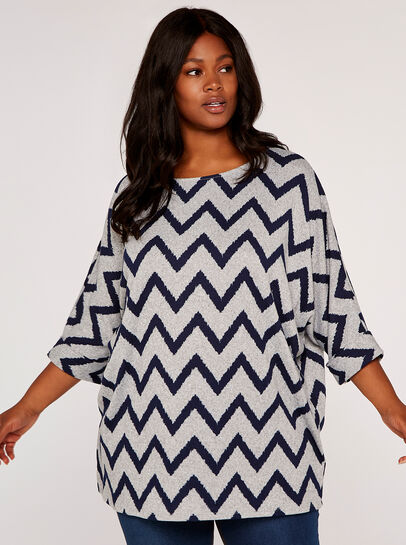 Curve Chevron Batwing Top