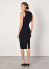 Bodycon Bandage Midi Dress, Black, large
