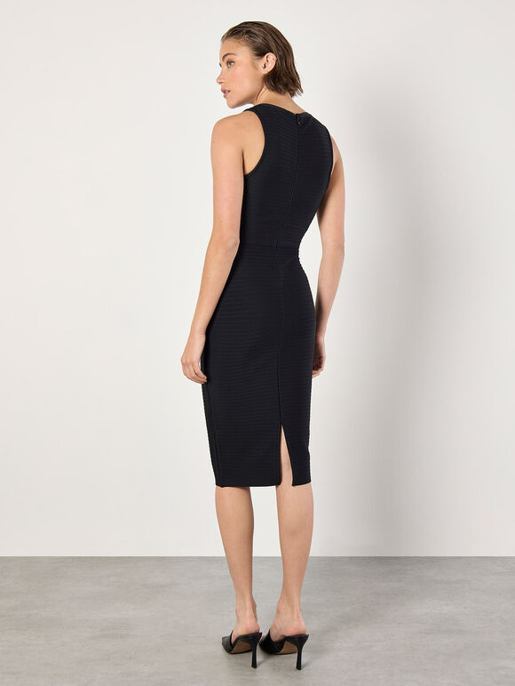 Bodycon Bandage Midi Dress, Black, large