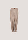 Linen Blend Woven Joggers, Brown, large
