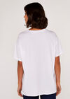 T-shirt cerise, blanc, grand