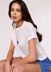 Raw Edge Cotton Tee, White, large