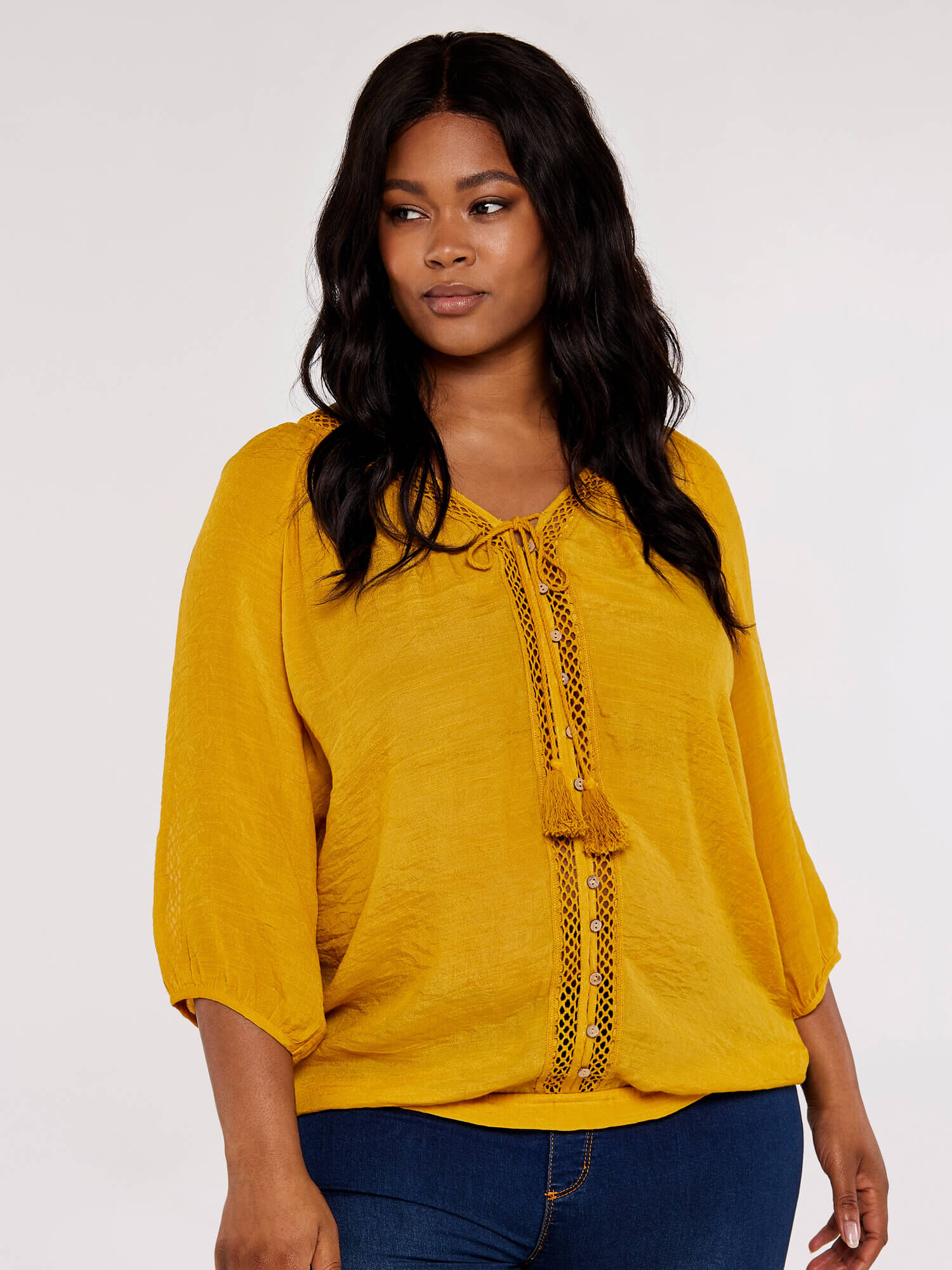 Mustard batwing top best sale