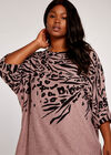 Curve Leopard And Zebra Batwing Top, Pink, large