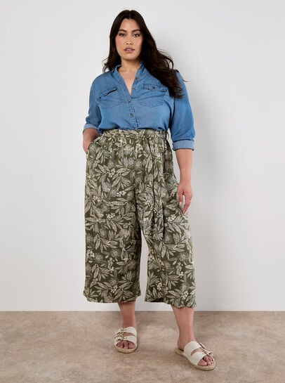 Batik Leaf Culotte Trousers