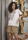 Walking Leopard Lounge Tee, White, large
