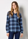 Waffle Knit Classic Check Shirt, Blue, large