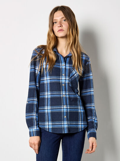 Waffle Knit Classic Check Shirt