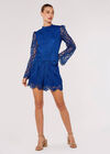 Scallop Lace Top, Blue, large