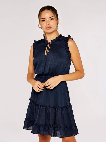 Satin Shimmer Jacquard Dress