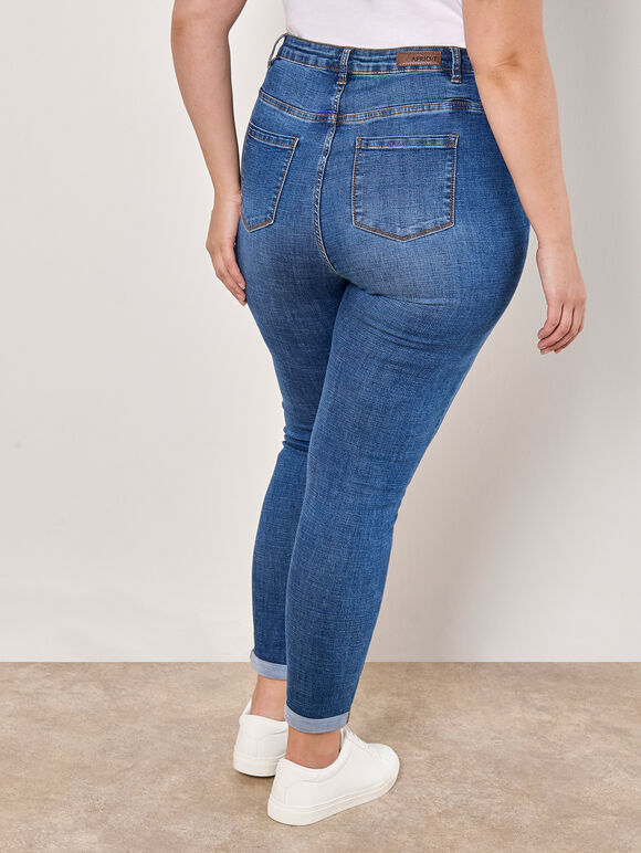 Curve Sade High-Waist Skinny Jeans, Navy, large
