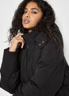Longline Padded Puffer Coat, Black, large