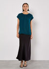 Shimmer Chevron Chiffon Top, Teal, large
