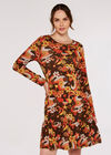 Mushroom Swing Dress, Brown, large