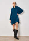 Soft Knit Mini Dress, Teal, large