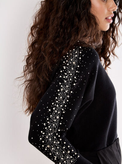 Pearl And Gem Embellished Jumper