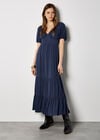 Crinkle Tiered Maxi Dress, Navy, large