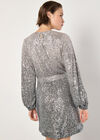 Ombre Sequin Mini Dress, Grey, large