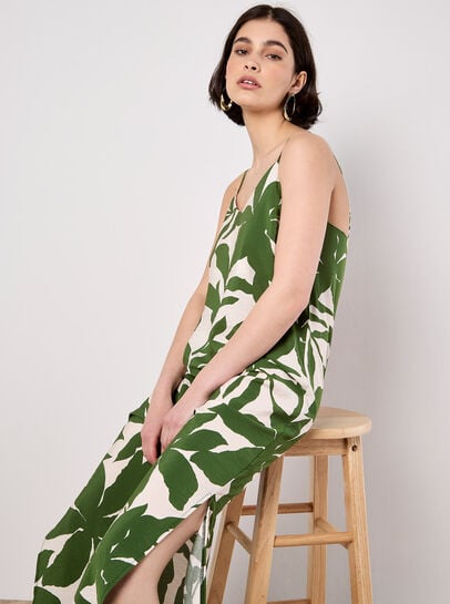 Floral Silhouette Cami Midi Dress