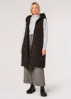 Longline Puffer Gilet, Black, large