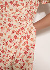 Floral Wrap Mini Dress, Cream, large