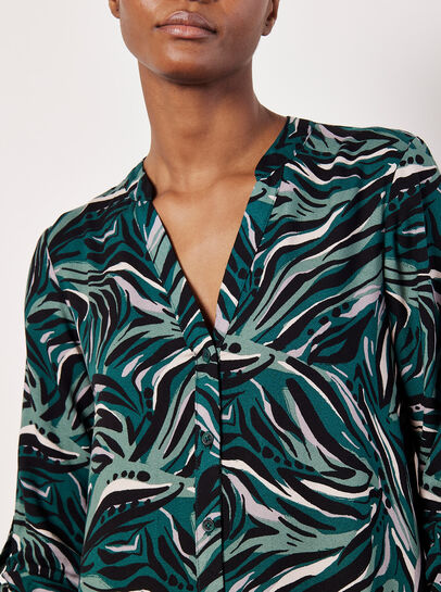 Abstract Swirl Shirt Mini Dress