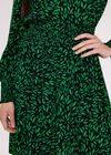 Silhouette Leaf Mini Dress, Black, large