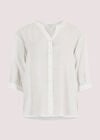 Textured High-Low Shirt, White, large