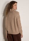 Melange Roll Neck Jumper, Mocha, large