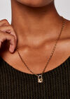 Moon Padlock Ditsy Necklace, Yellow, large