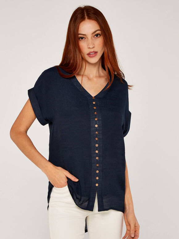Button Down Top, Navy, large