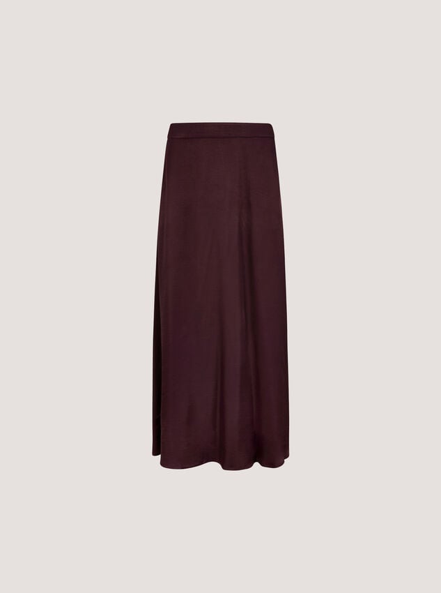 Satin A-Line Maxi Skirt, Purple, large