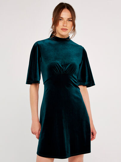 Fit And Flare Velvet Mini Dress