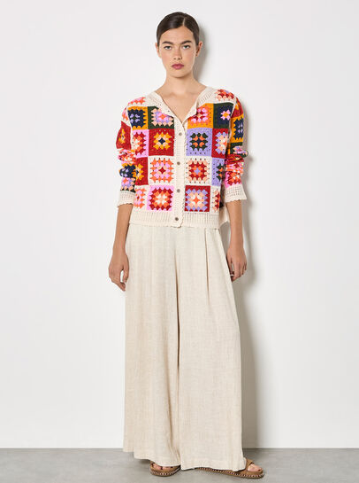 Colourful Crochet Squares Cardigan