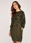Leopard & Zebra Cocoon Dress, Khaki, large