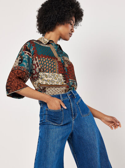 Patchwork Paisley Boxy Shirt