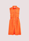 Ärmelloses hemd-minikleid, orange, größe l