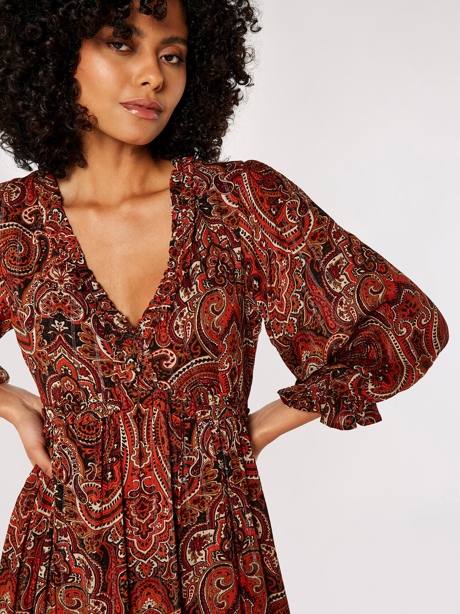 Kleid paisley rot clearance