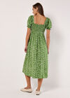 Sarasa Robe mi-longue à nœud floral, Vert, L