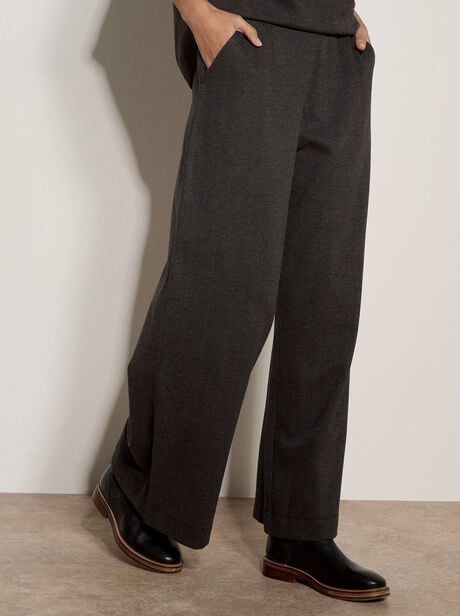 Herringbone Wide-Leg Trousers